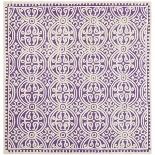 Safavieh Handmade Cambridge Moroccan Purple/ Ivory Rug (4' Square)