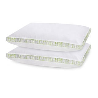 SwissLux White Cotton Gusseted Density Bed Pillows (Set of 2)