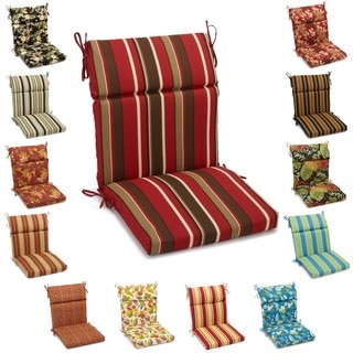 Blazing Needles 38-inch x 18-inch Patterned Outdoor Spun Poly Three-Section Back/Seat Chair Cushion