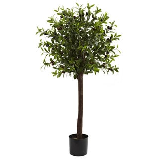 Nearly Natural 4-foot Olive Topiary Silk Tree Decorative Plant