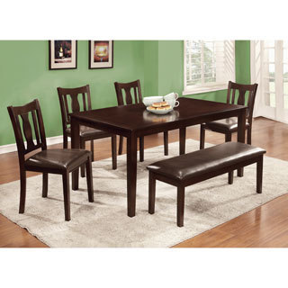 Furniture of America Urban Lee 6-piece Espresso Dining Set with Bench