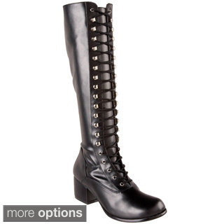 Funtasma Women's 'Retro-302' Black Patent Lace-up Boots