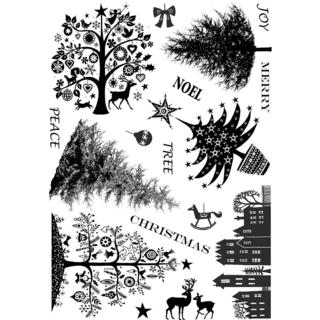 Crafty Individuals Unmounted Rubber Stamp 4.75 X7  Pkg - Mini Christmas Trees