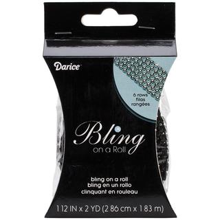 Bling On A Roll 4mm X 2yds - 6 Row, Black/Silver
