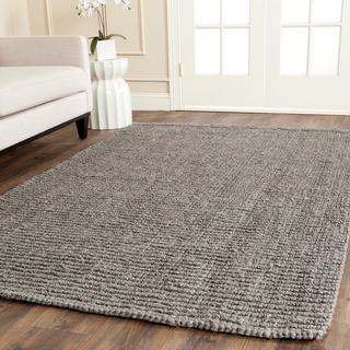 Safavieh Casual Natural Fiber Hand-Woven Light Grey Chunky Thick Jute Rug (6' Square)