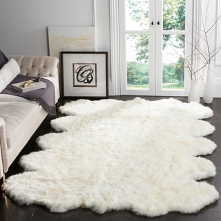 Safavieh Hand-woven Sheep Skin White Sheep Skin Rug (6' Square)