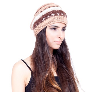 Layer Mohair Wool Hand-knit Winter Hat (Nepal)