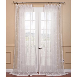 Exclusive Fabrics Florentina White Embroidered Sheer Curtain Panel