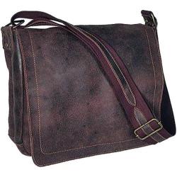 David King Brown Large Distressed Leather Laptop Messenger Bag