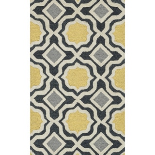 Hand-tufted Tatum Charcoal/ Gold Wool Rug (2'3 x 3'9)