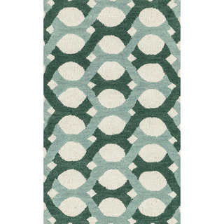 Hand-tufted Tatum Blue/ Green Wool Rug (2'3 x 3'9)