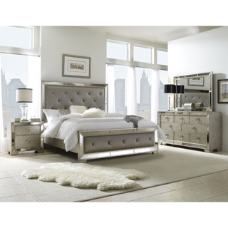 Celine 5-piece Mirrored and Upholstered Tufted Queen-size Bedroom Set