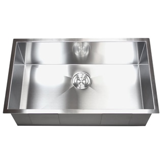 30-inch Stainless Steel Single Bowl Undermount Zero Radius Kitchen Sink 16 Gauge