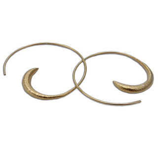 Brushed Matte Gold Vermeil Spiral Hoop Earrings (India)
