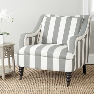 Safavieh Homer Greyish Blue/ White Stripe Arm Chair