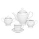 Lorren Home Trends Silver/ Black Accent 57-piece Porcelain Dinnerware Set - Thumbnail 2