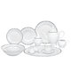 Lorren Home Trends Silver/ Black Accent 57-piece Porcelain Dinnerware Set - Thumbnail 0