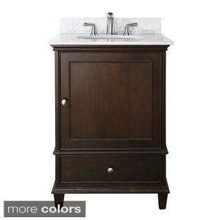 Avanity Windsor 24-inch Single Vanity in Walnut Finish with Sink and Top