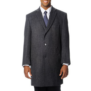 Pronto Moda Men's 'Ram' Grey Cashmere Blend Top Coat