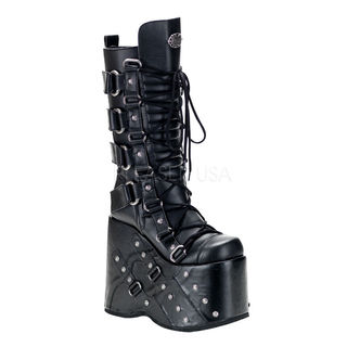 Demonia Men's 'Stack-318' Black Thick Platform Knee-high Boots