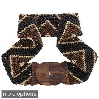 1 World Sarongs Women's Handmade Coco Bead Motif Belt (Indonesia)