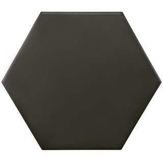 SomerTile 7x8-inch Hextile Matte Black Porcelain Floor and Wall Tile (Case of 14)