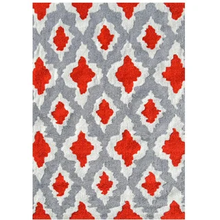 Ethnic Red UV Poly Area Rug (7' x 10')