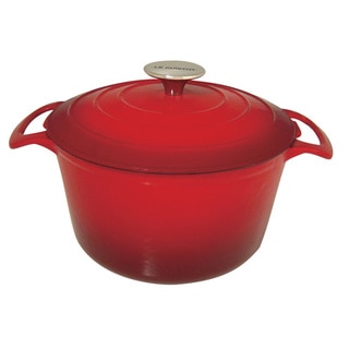Le Cuistot Vieille France Enameled Cast-iron Two-tone Red Round Casserole Pot