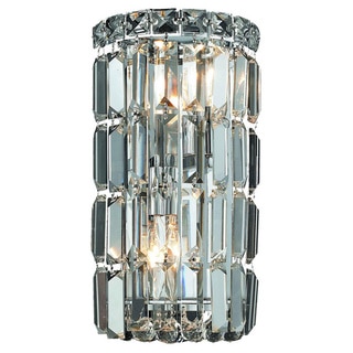 Somette 'Lausanne' 2-light Royal Cut Crystal/ Chrome Wall Sconce