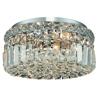 Somette Lausanne 4-light Royal Cut Crystal/ Chrome Flush Mount