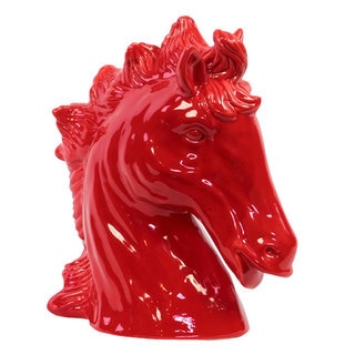 Red Ceramic Horse Head