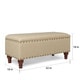Tan Upholstered Storage Bench with Nailhead Trim by HomePop - Thumbnail 6