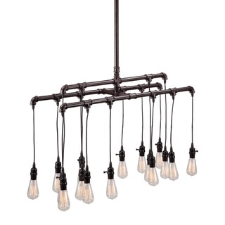 Maldonite 16-light Rust/ Black Ceiling Lamp