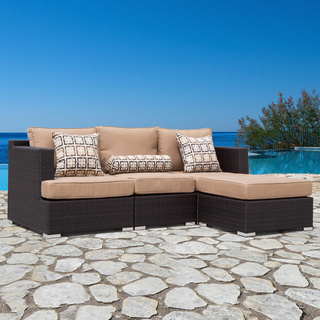 Corvus Morgan 4-piece Modular Outdoor Seating Set with Sunbrella Fabric Cushions and Pillows