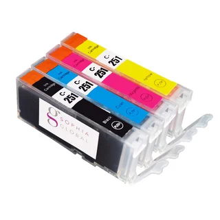 Sophia Global Compatible Canon CLI-251 Black, Cyan, Magenta,Yellow Ink Cartridges (Pack of 4)