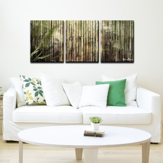 Ready2HangArt 'Bamboo Abstraction' 3-piece Oversized Canvas Wall Art