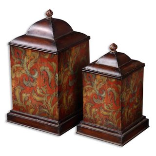Uttermost Colorful Flowers Canisters (Set of 2)