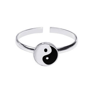 Handmade Cute Yin Yang Balance .925 Silver Toe or Pinky Ring (Thailand)