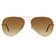 Ray-Ban Aviator 'RB3025' Unisex Gold Frame Light Brown Gradient Lens Sunglasses - Thumbnail 26