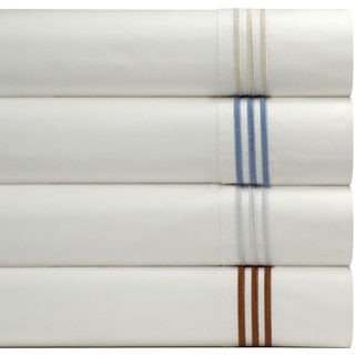 Pointehaven Egyptian Cotton Deep Pocket Embroidered Percale Sheet Set