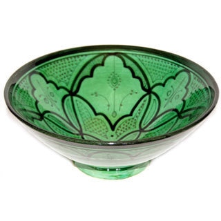 Moroccan Green Ceramic Serving Bowl (Morocco)