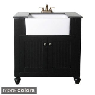 Granite Top 30-inch Farmhouse Apron Style Single-sink Bathroom Vanity