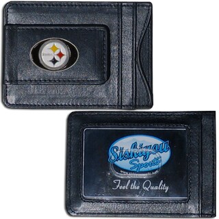 NFL Pittsburgh Steelers Leather Money Clip and Cardholder