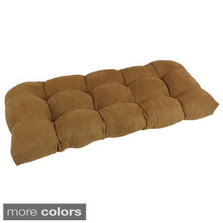 Blazing Needles Neutral U-Shaped Tufted Microsuede Settee/Bench Cushion