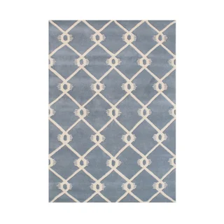 Alliyah Handmade Bluish Grey New Zealand Blend Wool Rug (8' x 10')