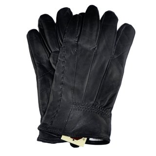 Samtee Ladies Black Leather Glove with Elastic on Wrist