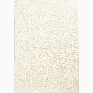 Hand-Made Ivory/ White Polyester Plush Pile Rug (2X3)