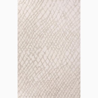 Handmade Ivory/ Gray Wool/ Art Silk Textured Rug (8 x 10)