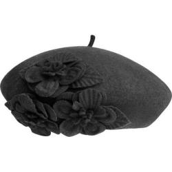 Women's Betmar Flower Beret Black