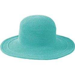 Women's San Diego Hat Company Cotton Crochet Hat Large Brim CHL5 Aquamarine